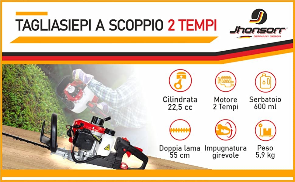 Tagliasiepi Jhonsorr in uso su siepe